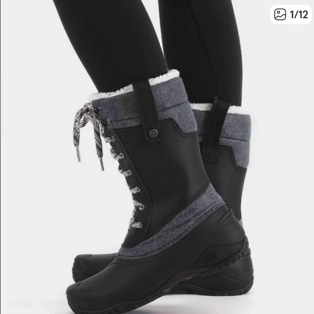 The North Face Black and Gray Winter Boots